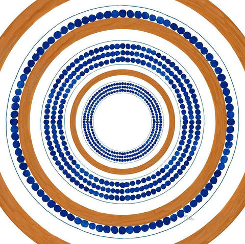 Italian Dotted Circle Tile White Modern Wood Framed Art Print with Double Matting by Pinto, Patricia