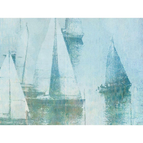 Vintage Sailing Black Modern Wood Framed Art Print with Double Matting by Meneely, Dan