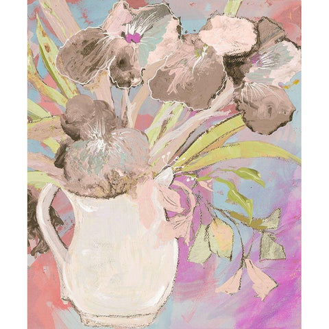 Summer Vase Black Modern Wood Framed Art Print by Maria, Robin