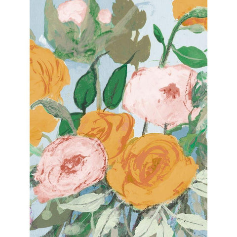 Summer Roses White Modern Wood Framed Art Print by Maria, Robin