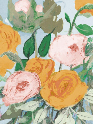 Summer Roses White Modern Wood Framed Art Print with Double Matting by Maria, Robin