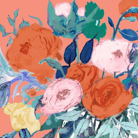 Bright Roses White Modern Wood Framed Art Print by Maria, Robin