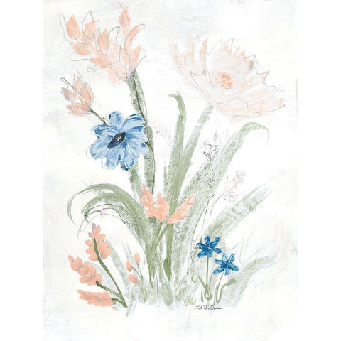 Spring Garden I White Modern Wood Framed Art Print by Maria, Robin