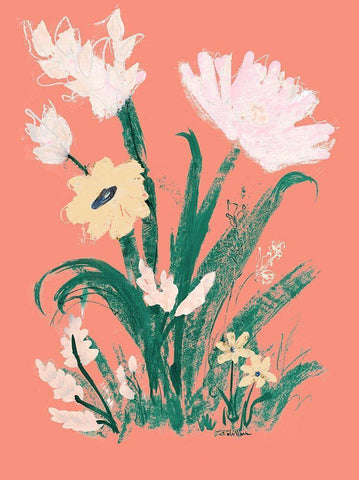 Bright Spring Garden White Modern Wood Framed Art Print with Double Matting by Maria, Robin