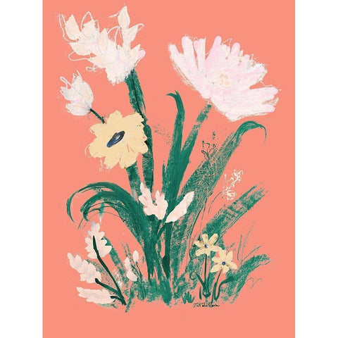 Bright Spring Garden White Modern Wood Framed Art Print by Maria, Robin