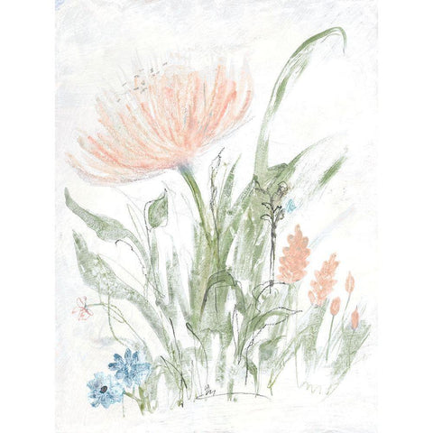 Spring Garden II Gold Ornate Wood Framed Art Print with Double Matting by Maria, Robin