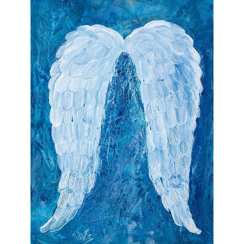Angel Wings White Modern Wood Framed Art Print by Maria, Robin