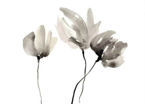 Follow Your Dreams Floral III White Modern Wood Framed Art Print with Double Matting by Loreth, Lanie