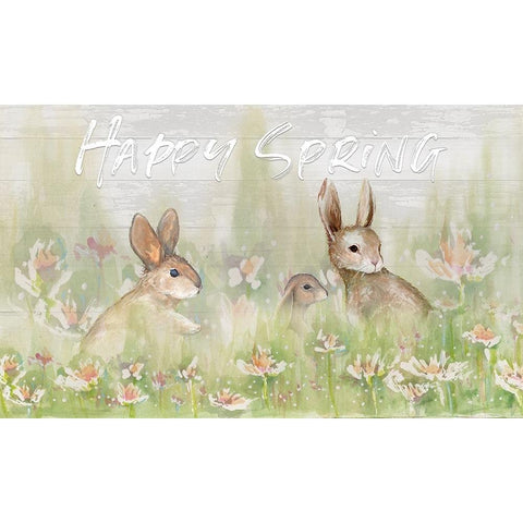 Happy Spring (rectangle) Gold Ornate Wood Framed Art Print with Double Matting by Diannart