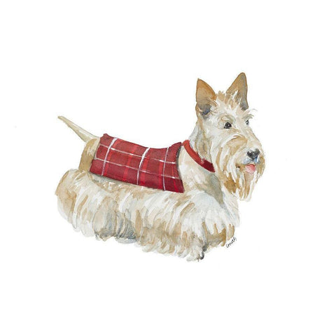 Wheaten Scotty Gold Ornate Wood Framed Art Print with Double Matting by Loreth, Lanie