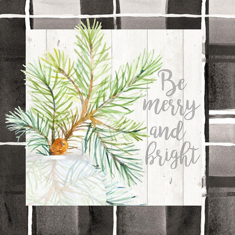 Be Merry and Bright White Modern Wood Framed Art Print by Loreth, Lanie