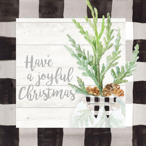 Joyful Christmas White Modern Wood Framed Art Print with Double Matting by Loreth, Lanie