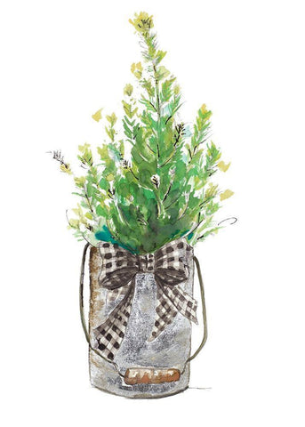 Christmas Fir I White Modern Wood Framed Art Print with Double Matting by Pinto, Patricia