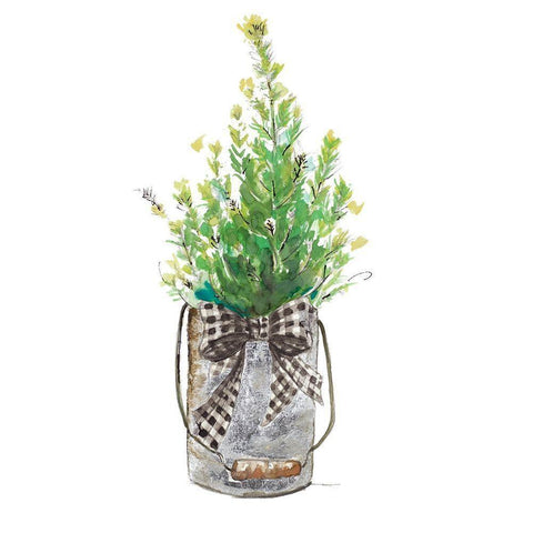 Christmas Fir I White Modern Wood Framed Art Print by Pinto, Patricia