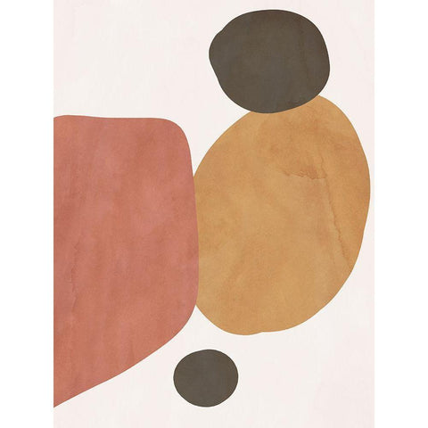 Autumn Shapes I Black Modern Wood Framed Art Print by SD Graphics Studio