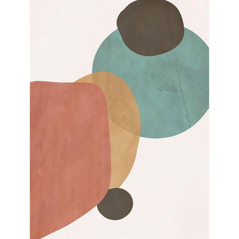 Autumn Shapes II Black Modern Wood Framed Art Print by SD Graphics Studio