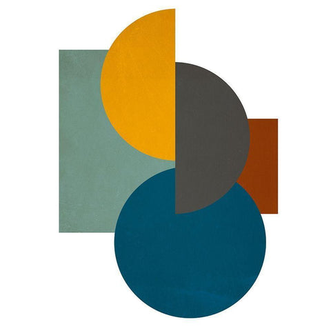Simple Shapes on White I Black Modern Wood Framed Art Print by SD Graphics Studio
