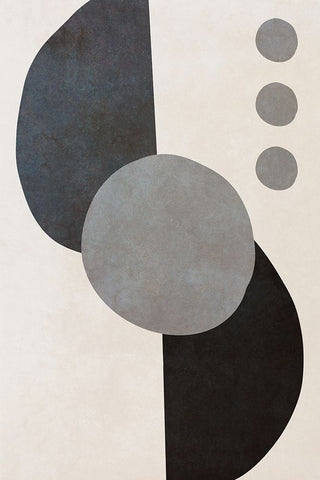 Black Shapes II Black Ornate Wood Framed Art Print with Double Matting by SD Graphics Studio