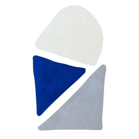 Blue Simple Shapes II Black Modern Wood Framed Art Print by SD Graphics Studio