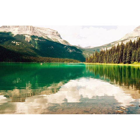 Clear Lake View Black Modern Wood Framed Art Print with Double Matting by Peck, Gail