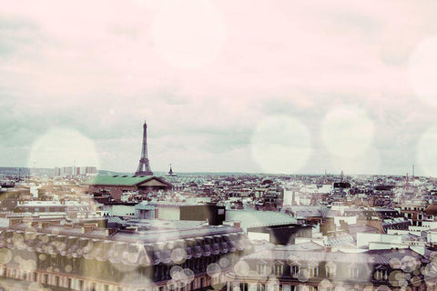 Rooftop Paris White Modern Wood Framed Art Print with Double Matting by Navas, Emily