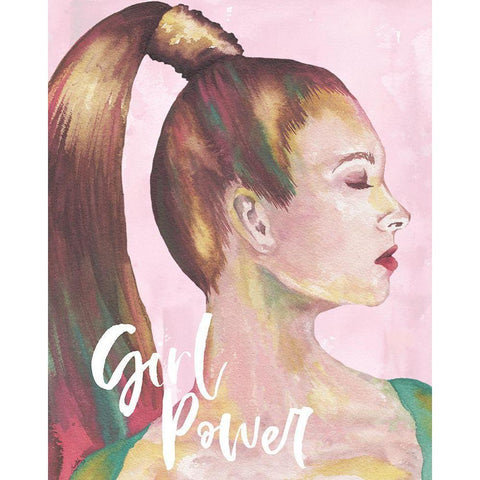 Girl Power Black Modern Wood Framed Art Print with Double Matting by Medley, Elizabeth