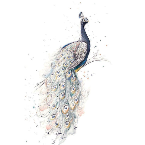 Peacock Gold Ornate Wood Framed Art Print with Double Matting by Pinto, Patricia