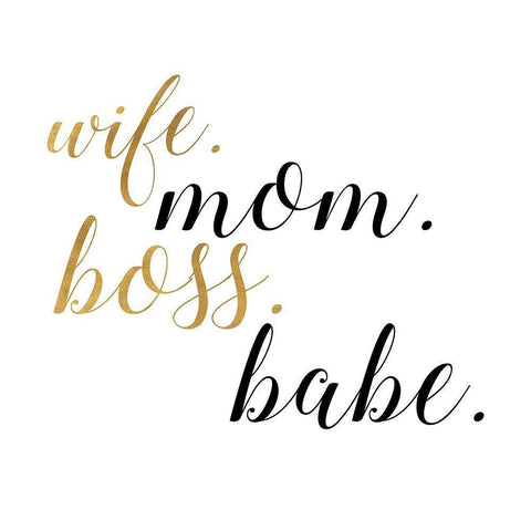 Boss Babe Gold Ornate Wood Framed Art Print with Double Matting by Quach, Anna