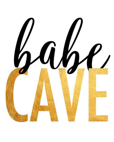 Babe Cave White Modern Wood Framed Art Print with Double Matting by Quach, Anna