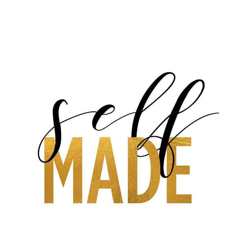 Self Made Black Modern Wood Framed Art Print with Double Matting by Quach, Anna