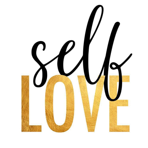 Self Love Gold Ornate Wood Framed Art Print with Double Matting by Quach, Anna