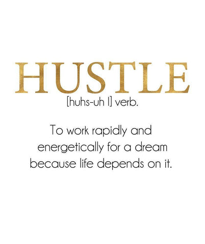 Define Hustle White Modern Wood Framed Art Print with Double Matting by Quach, Anna
