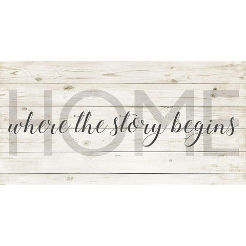 Where the Story Begins White Modern Wood Framed Art Print by Quach, Anna