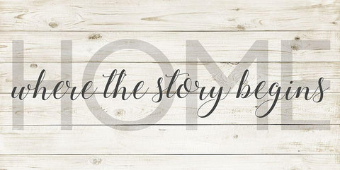 Where the Story Begins Black Ornate Wood Framed Art Print with Double Matting by Quach, Anna