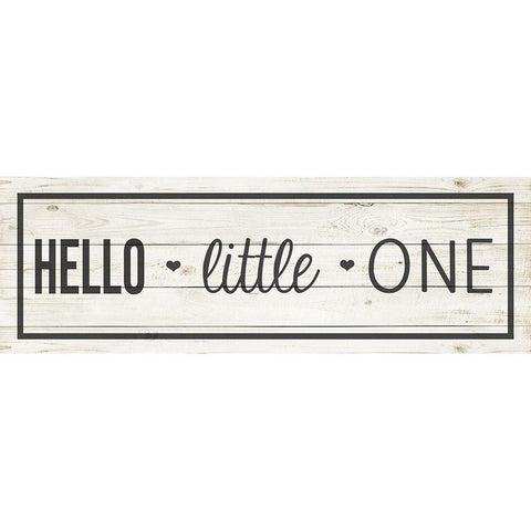Hello Little One Black Modern Wood Framed Art Print by Quach, Anna