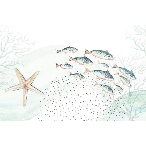 Underwater Marine Life Black Modern Wood Framed Art Print with Double Matting by Pinto, Patricia