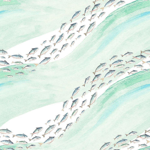 Ocean Treasures Fishes White Modern Wood Framed Art Print by Pinto, Patricia