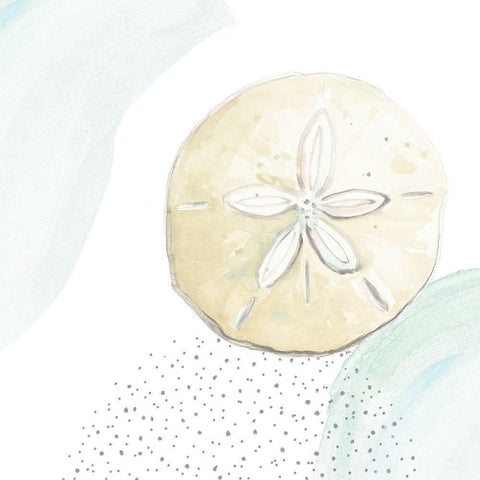 Turquoise Ocean Sand Dollar Gold Ornate Wood Framed Art Print with Double Matting by Pinto, Patricia