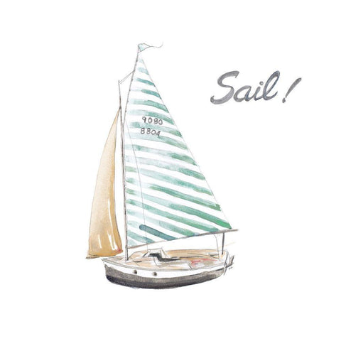 Sail White Modern Wood Framed Art Print by Pinto, Patricia
