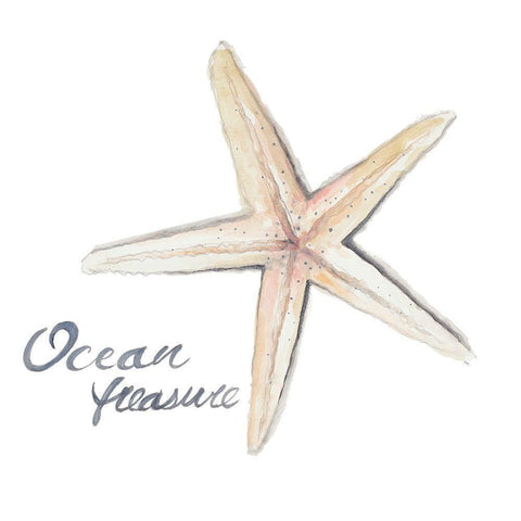 Ocean Treasure Starfish Gold Ornate Wood Framed Art Print with Double Matting by Pinto, Patricia