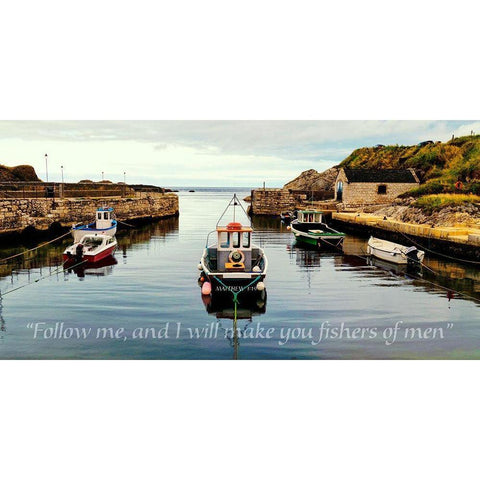 Follow Me White Modern Wood Framed Art Print by Amos, Andy