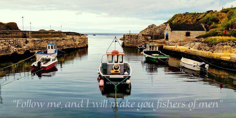 Follow Me Black Ornate Wood Framed Art Print with Double Matting by Amos, Andy