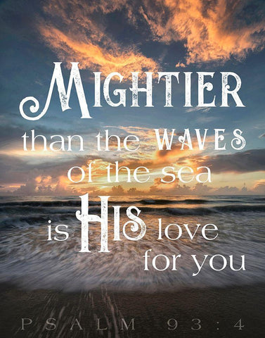 Mightier than the Waves White Modern Wood Framed Art Print with Double Matting by Amos, Andy