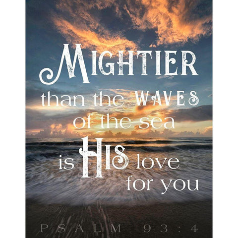 Mightier than the Waves Black Modern Wood Framed Art Print by Amos, Andy