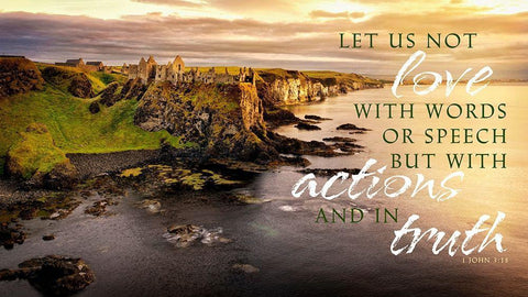 Love with Actions White Modern Wood Framed Art Print with Double Matting by Amos, Andy