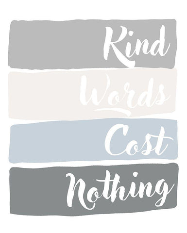 Kind Words Cost Nothing Black Ornate Wood Framed Art Print with Double Matting by Quach, Anna