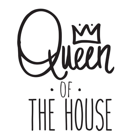 Queen Of The House Black Ornate Wood Framed Art Print with Double Matting by SD Graphics Studio