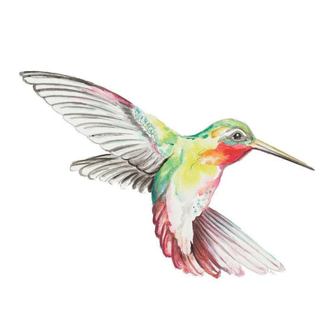 New Hummingbird I White Modern Wood Framed Art Print by Pinto, Patricia