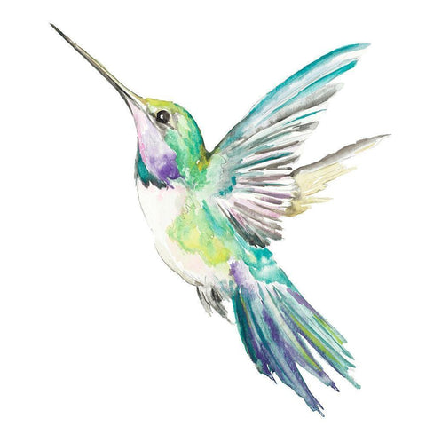 New Hummingbird White Modern Wood Framed Art Print by Pinto, Patricia