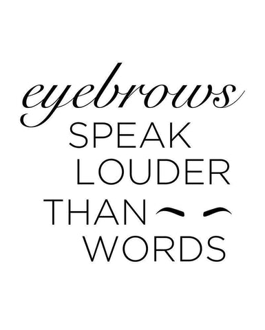 Eyebrows White Modern Wood Framed Art Print with Double Matting by Quach, Anna